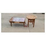 1960s  coffee table  & round side table both have