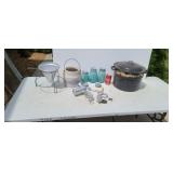 Old fruit jars  Coldpacker  colender  meat