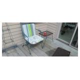 Steel lawn chair rocks & side stand.