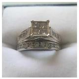 GORGEOUS LADIES 14KT WHITE GOLD WEDDING SET