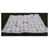 HANDMADE BUTTERFLY QUILT 65"x81"