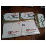 BOX OF NEW AND USED FULL SIZE SHEETS