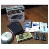 VHS REWINDER, VHS CASES, HEAD CLEANERS, CASIO
