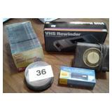 SLIM JEWEL CD CASES, VHS REWINDER, SLIDE