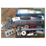 TOOL BOX FULL OF WIRING, CABLES, TRANSISTOR