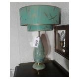 RETRO DEENA CHINA 22 KT GOLD AND TURQUOISE LAMP -