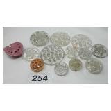 VINTAGE GLASS FLOWER FROG STEM HOLDERS