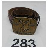 SMITH & WESSON 1975 BELT BUCKLE
41" LEATHER BELT