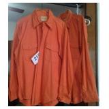 2 LARGE ORANGE DEERSKIN LONG SLEEVE SHIRTS