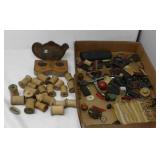 WOODEN THREAD SPOOLS:MISCELLANEOUS BOX FULL
