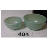 2 FIRE KING MIXING BOWLS