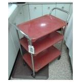 VTG RED SERVING CART
