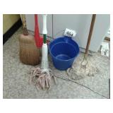 BROOMS, MOPS, BUCKET