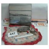 VTG APRON, GLASS TOWEL BAR, MAGNETIC WESTCLOK,