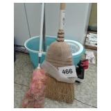 SPIN MOP AND BUCKET, BROOM, DUSTER
