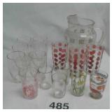 PITCHER AND MISC GLASSES