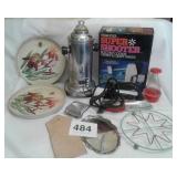 COFFEE POT, SUPER SHOOTER, VTG IRON, ETC