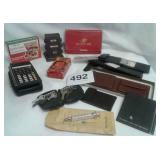 VTG ITEMS - WALLETS, TEXAS INSTRUMENT, CALENDAR,