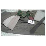 VTG MILITARY DUFFEL BAG, GLOVES, LONG UNDERWEAR,