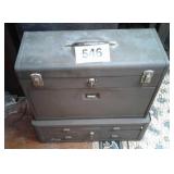 DOUBLE DECKER TOOL BOX W TOOLS & KEYS