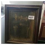 VERY OLD FRAME & PICTURE 
26 X 30"