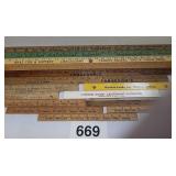 LOT OF YARD STICKS & RULERS