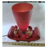 ORIENTAL CHALK ACCENT LAMP WITH FIBERGLASS SHADE