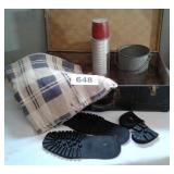 VTG THERMOS, SUITCASE, GALVANIZED BUCKET,