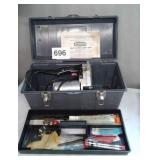 TOOL BOX W CRAFTSMAN SABRE SAW AND BLADES