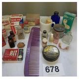 BARBASOL JAR, OLD TINS, OLD BOTTLES