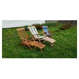 Folding wood lawn chairs/recliners