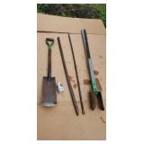 Pry bars posthole digger  Tile spade