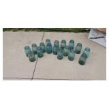 17 old  fruit jars.