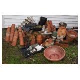 Large  Pile of flowerpots decorative rocks