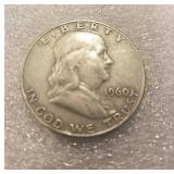 1960 FRANKLIN SILVER HALF DOLLAR