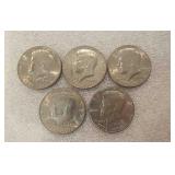 5 KENNEDY BICENTENNIAL HALF DOLLARS
