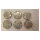 6 KENNEDY BICENTENNIAL HALF DOLLARS