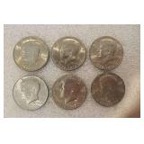 6 KENNEDY BICENTENNIAL HALF DOLLARS