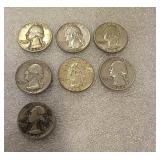 7 SILVER QUARTERS 1941-1964