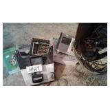BELL & HOWELL FILM EDITOR, BOX OF CORDS & WIRES,