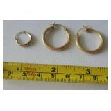 3 10K Hoop Earrings 2.22 Grams