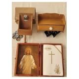 Tie Holder, Bottle Opener, Wood Bible Case