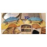 Mirrored Dresser Trays, Fans, Etc.