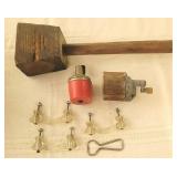 Wood Mallet, Pencil Sharpeners, Glass Handles