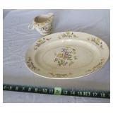 Floral Platter & Matching Creamer