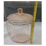 PINK MAYFAIR OPEN ROSE COOKIE JAR HOCKING