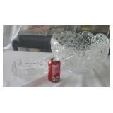 LE Smith Glass Co Large Punch Bowl &  Candy Dish
