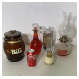 Cookie jar and kerosene lamps