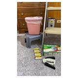 Step stools, staple gun and staples, tape gun and