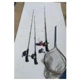 Fishing poles and net